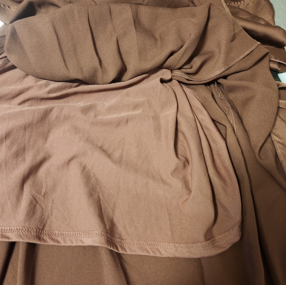 Baltic Born Sicily Satin Double Slit Maxi Dress in Rosy Brown NWOT - Picture 13 of 13